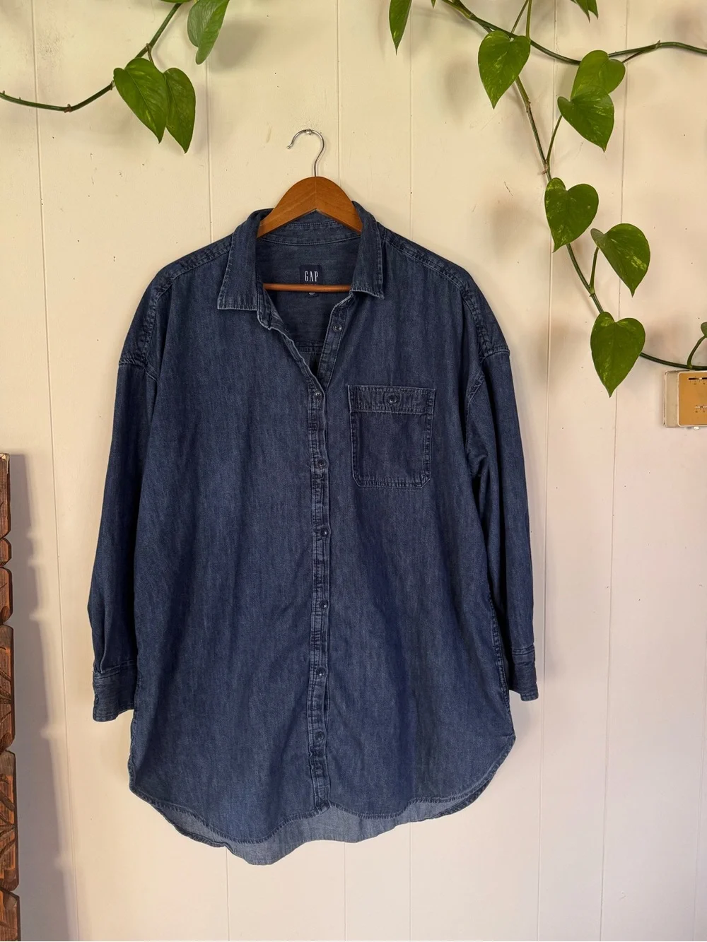 100% cotton GAP Women's Dark Blue Denim Button-Down Shirt Dress - Picture 1 of 11